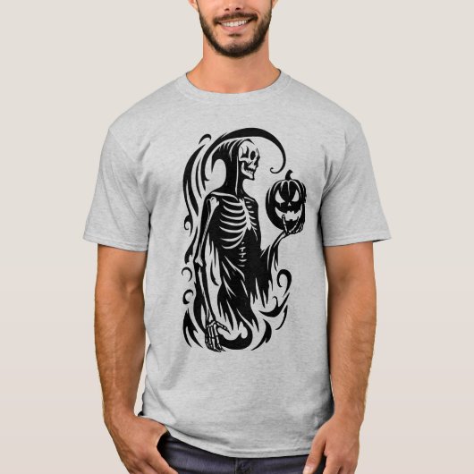 Abstraktes Halloween Skeleton-Shirt T-Shirt (Vorderseite)