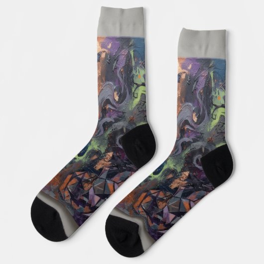 Abstraktes Halloween Socken (Linkes Detail)