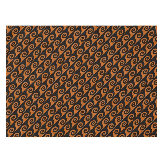 Abstraktes Halloween-Tablett aus Schwarz und Orang Tischdecke (Vorderseite (Horizontal))