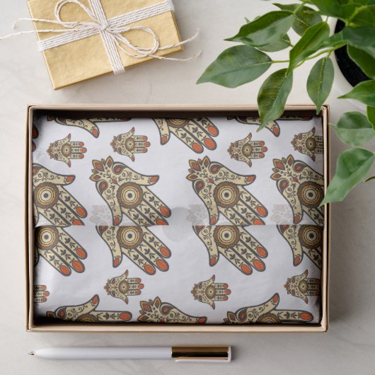Abstraktes Hamsa-Amulett (Hand der Fatima) Muster Seidenpapier (Geschenk)