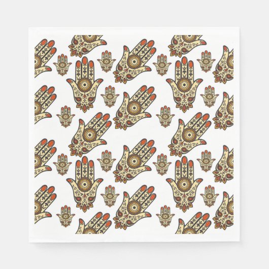Abstraktes Hamsa-Amulett-Muster (Hand der Fatima)  Serviette (Vorderseite)