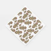 Abstraktes Hamsa-Amulett-Muster (Hand der Fatima)  Serviette (Ecke)