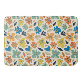Abstraktes handgezeichnetes Boho-Blumenmuster Badematte