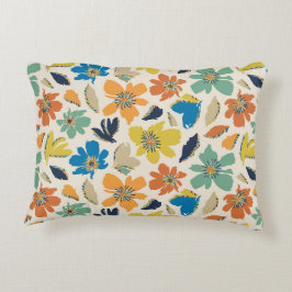 Abstraktes handgezeichnetes Boho-Blumenmuster Dekokissen