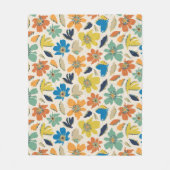 Abstraktes handgezeichnetes Boho-Blumenmuster Fleecedecke (Vorderseite)