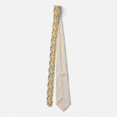 Abstraktes handgezeichnetes Boho-Blumenmuster Krawatte (Rückseite)
