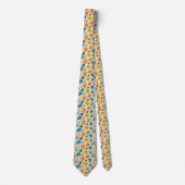 Abstraktes handgezeichnetes Boho-Blumenmuster Krawatte (Vorderseite)