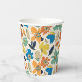 Abstraktes handgezeichnetes Boho-Blumenmuster Pappbecher (Rechts)