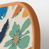 Abstraktes handgezeichnetes Boho-Blumenmuster Pickleball Schläger (Linke Seite)