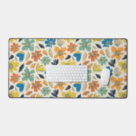 Abstraktes Handgezeichnetes Boho-Blumenmuster Schreibtischunterlage