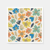 Abstraktes handgezeichnetes Boho-Blumenmuster Serviette (Vorderseite)