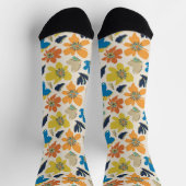 Abstraktes handgezeichnetes Boho-Blumenmuster Socken (Oben)