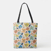 Abstraktes handgezeichnetes Boho-Blumenmuster Tasche (Rückseite)