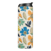 Abstraktes handgezeichnetes Boho-Blumenmuster Thermosbecher (Nach links gedreht)