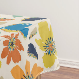 Abstraktes handgezeichnetes Boho-Blumenmuster Tischdecke