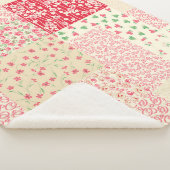 abstraktes, handgezeichnetes Patchwork-Muster Sherpadecke (3/4)