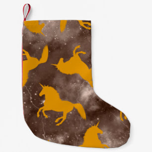 Abstraktes Handzeichnen Einhorn Pferde Nahtloses M Kleiner Weihnachtsstrumpf