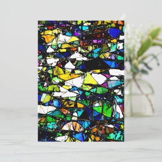 Abstraktes Hartglas Dankeskarte (Stehend Vorderseite)