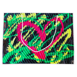 Abstraktes Heart Neon Painting Druckgeschenkbeutel Große Geschenktüte