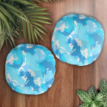 Abstraktes, hellblaues Muster und weiß