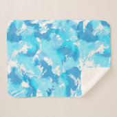 Abstraktes, hellblaues Muster und weiß Sherpadecke (Vorderseite (Horizontal))