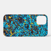 Abstraktes, hellblaues und gelbes Muster Case-Mate iPhone Hülle (Rückseite (Horizontal))