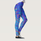 Abstraktes, hellblaues und gelbes Muster Leggings (Rechts)
