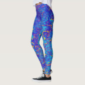 Abstraktes, hellblaues und gelbes Muster Leggings (Links)