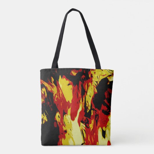 Abstraktes, hellfarbenes rotes, gelbes, schwarzes tasche (Rückseite)