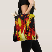Abstraktes, hellfarbenes rotes, gelbes, schwarzes tasche (Von Nahem)