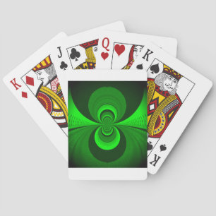 Abstraktes hellgrünes grooviges Kaleidoskopmuster Spielkarten
