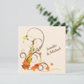 Abstraktes Herbst-Blätter, die Wedding Reben lädt Einladung (Stehend Vorderseite)