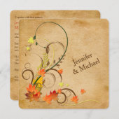 Abstraktes Herbst-Blätter, Reben, die Einladung (Vorne/Hinten)