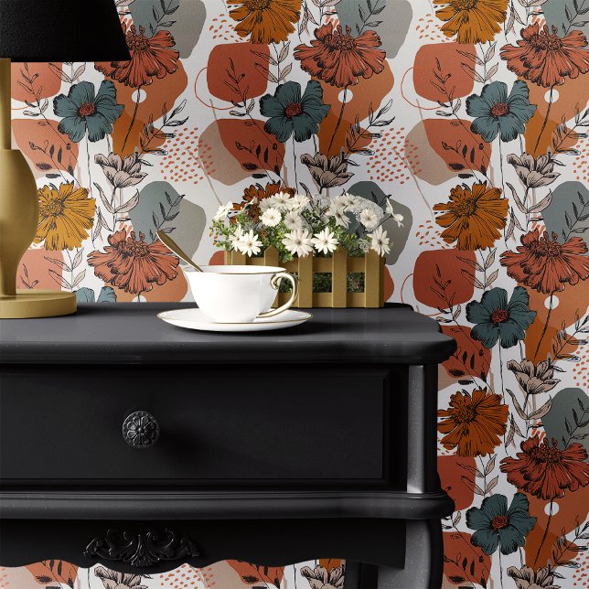 Abstraktes Herbst-Blumenmuster Tapete (Von Creator hochgeladen)