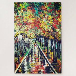 Abstraktes Herbst-Puzzle - Gemalt Puzzle
