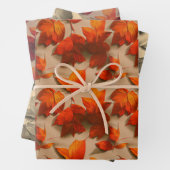 Abstraktes Herbstleaves-Muster Geschenkpapier Set (Beispiel)