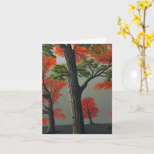 Abstraktes Herbstwald Karte (Gelbe Blume)