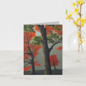 Abstraktes Herbstwald Karte (Gelbe Blume)