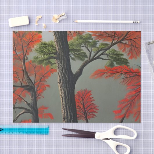 Abstraktes Herbstwald Seidenpapier (Handwerk)