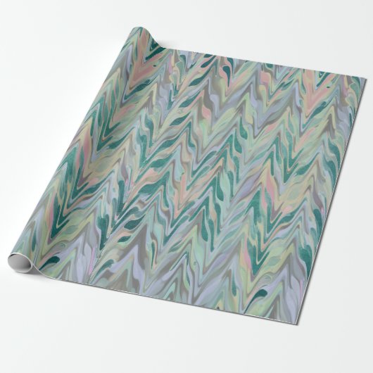 Abstraktes Herringbone - aquamarin Geschenkpapier (Ungerollt)