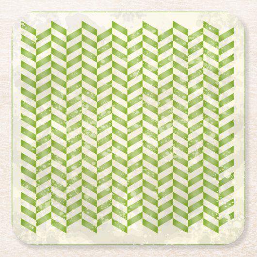 Abstraktes Herringbone im Grünen Rechteckiger Pappuntersetzer (Vorderseite)