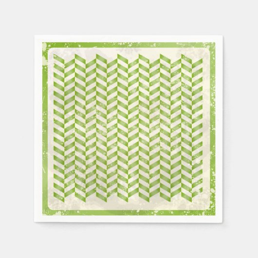 Abstraktes Herringbone im Grünen Serviette (Vorderseite)
