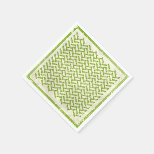 Abstraktes Herringbone im Grünen Serviette (Ecke)