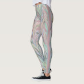 Abstraktes Herringbone - Rose/breit Leggings (Links)