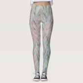 Abstraktes Herringbone - Rose/breit Leggings (Vorderseite)