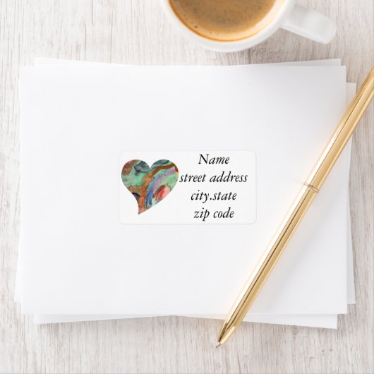 Abstraktes Herz Adressaufkleber (Insitu)