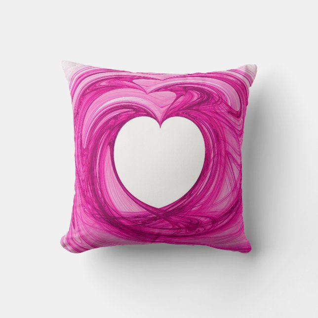 Abstraktes Herz auf Kissen mit Kopierraum (Vorderseite)
