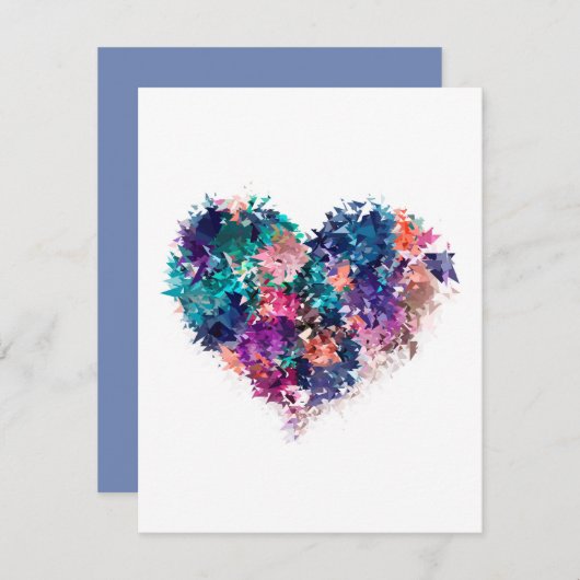Abstraktes Herz Einladung (Vorne/Hinten)
