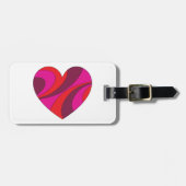 Abstraktes Herz fett Rot und Rosa Muster wirbeln Gepäckanhänger (Vorderseite horizontal)