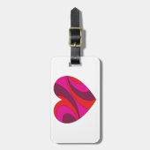 Abstraktes Herz fett Rot und Rosa Muster wirbeln Gepäckanhänger (Vorderseite vertikal)